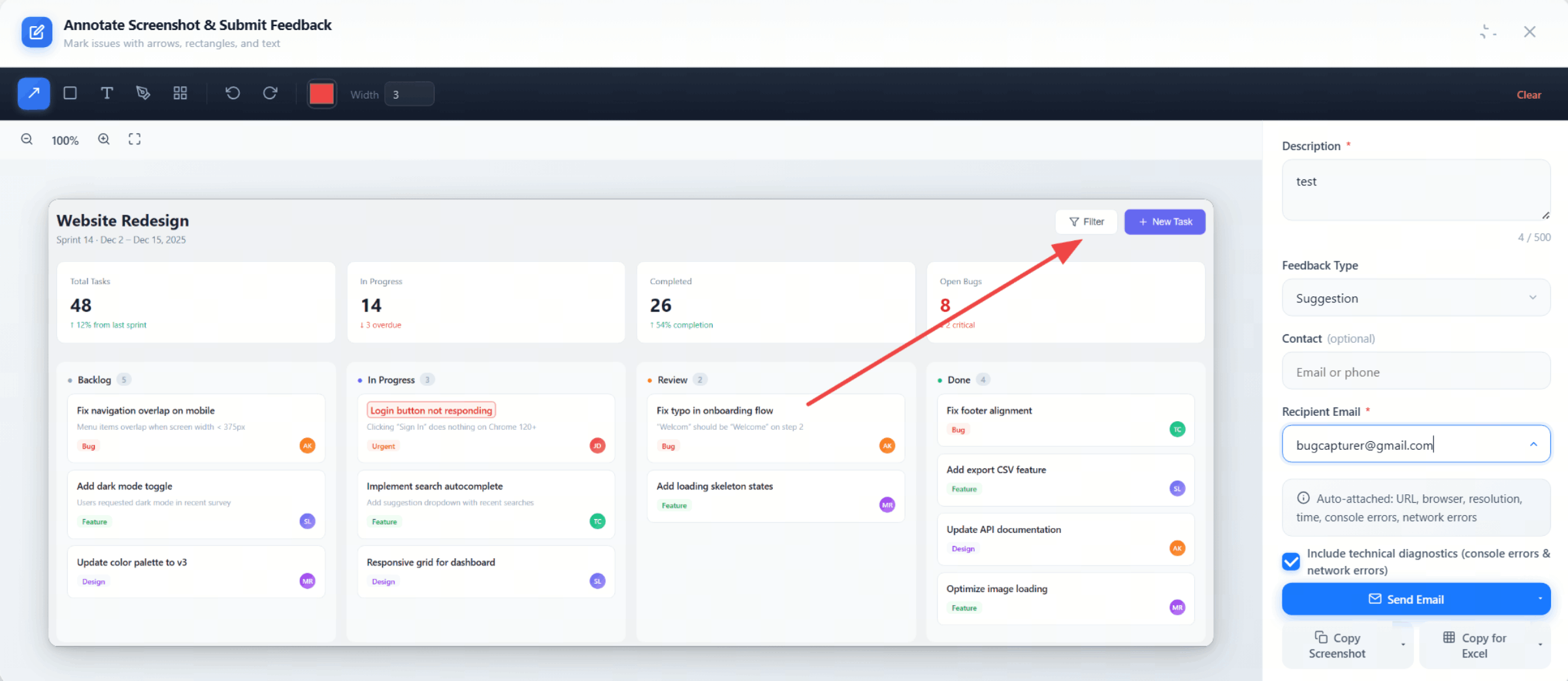 BugCapturer — Screenshot annotation, screen recording, and diagnostics
